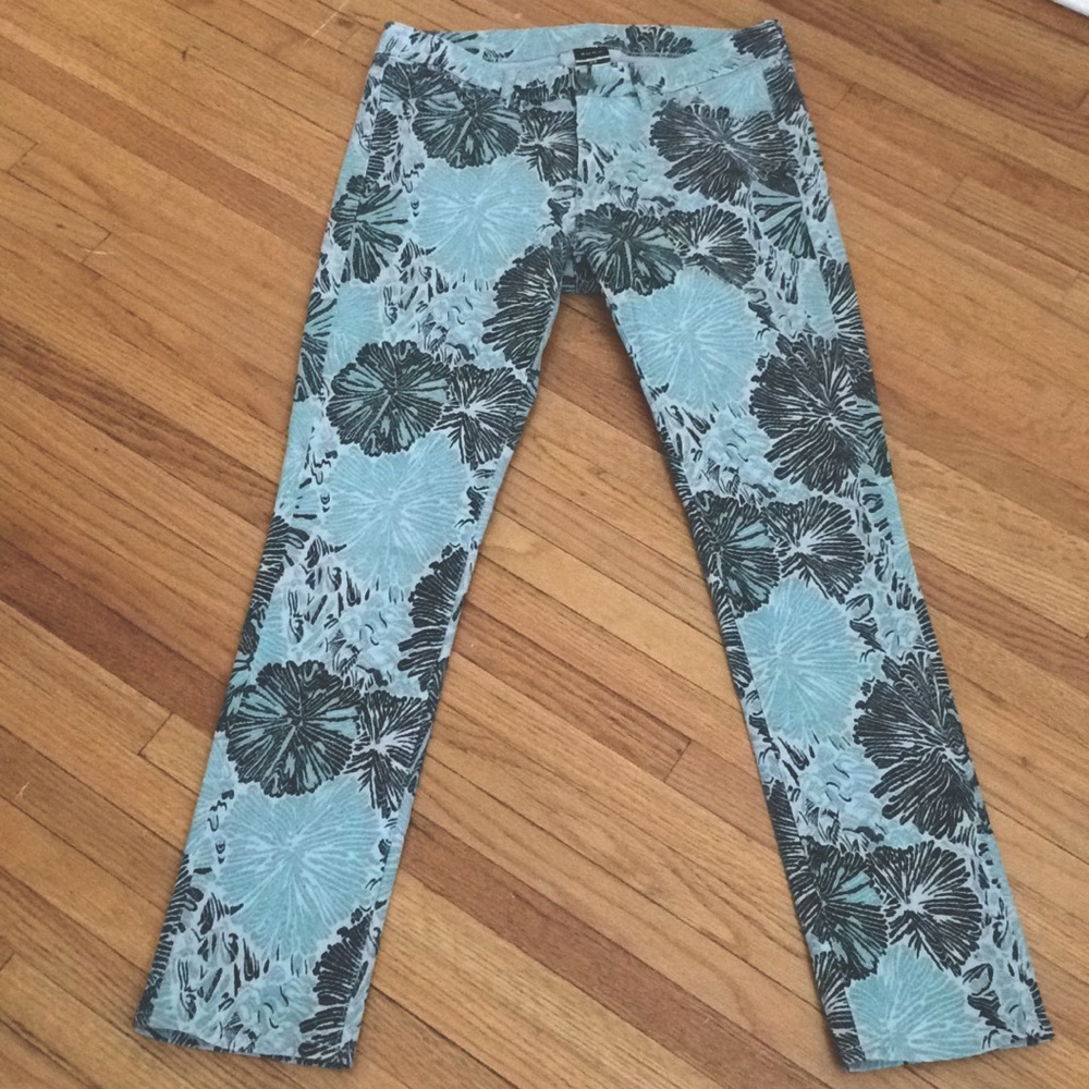 SUNO Japanese designer ankle cropped print jeans